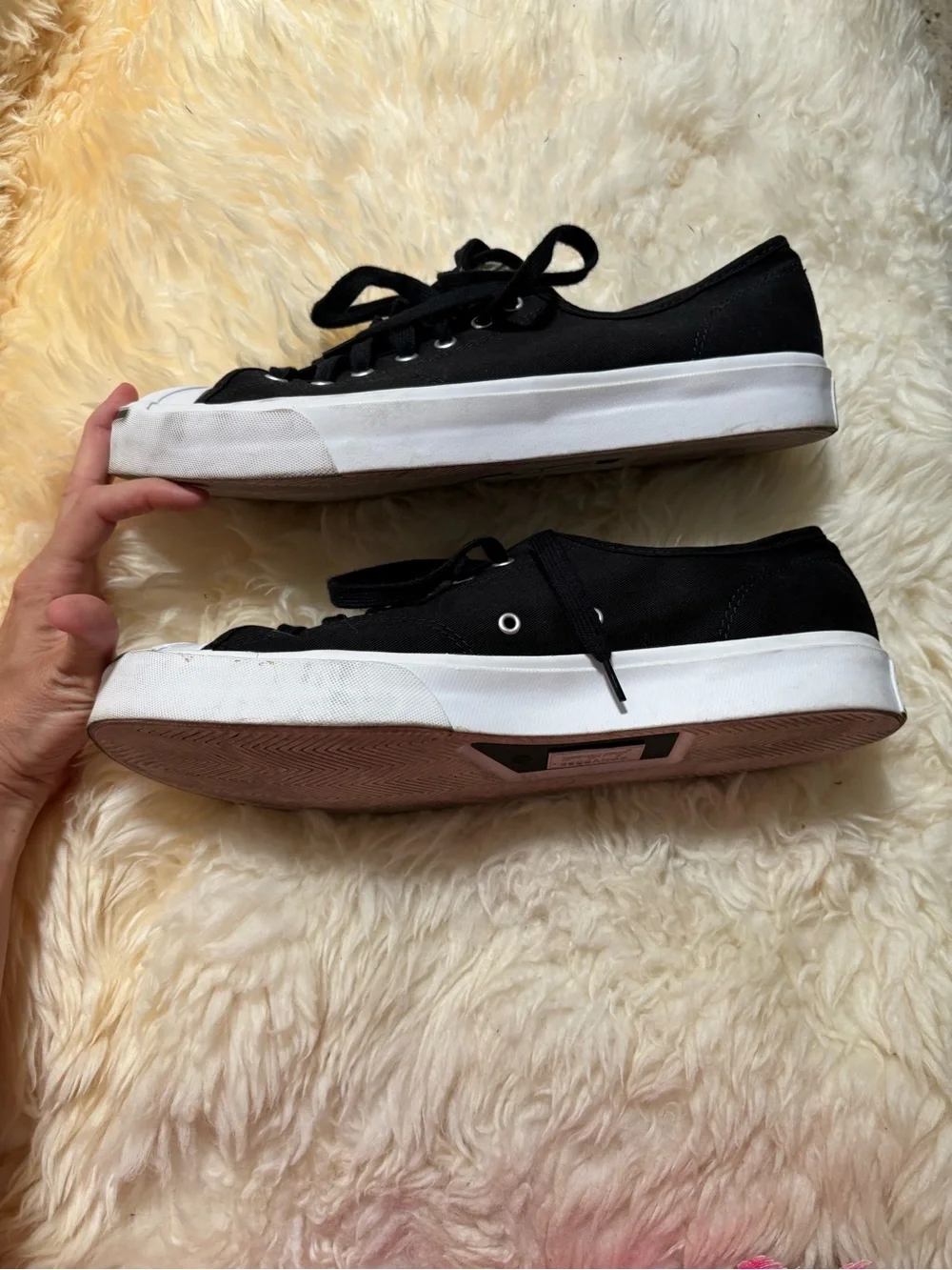 Converse Black and White Low-Top Canvas Sneakers - Picture 4 of 7